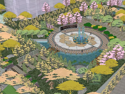 Square Park 3d model