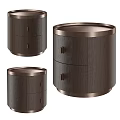 Modern Dark Wood Bedside Tables With Metal Trim And Storage Drawers