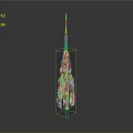 Futuristic Silver Spear Design With Green Glowing Lines And Tech Structure Details