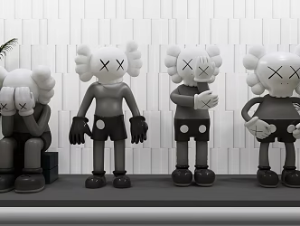 modern doll ornaments toy figure hand kaws doll violent bear doll 3d model