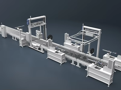 Industrial Factory With Automated Production Line And Conveyor Belt Systems 3d model