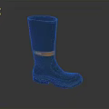 Dark Brown Tall Rain Boots With Orange Strap For Daily Use