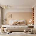 Modern Kids Room Interior Design With Beige Bed Balloons Stuffed Toys And Circular Decorations