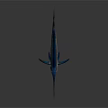 Swordfish With Long Bill And Blue Dorsal Fin On White Background