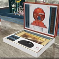 Traditional Stationery Gift Box With Inkstone Writing Brush And Red Pattern Packaging