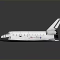 White Space Shuttle Model With American Flag And Detailed Exterior Design