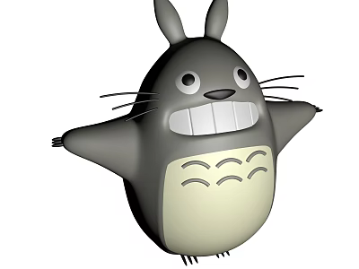 Cartoon image of Totoro 3d model
