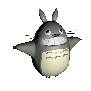 Cartoon image of Totoro 3d model