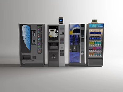 modern vending machine mall freezer beverage vending machine 3d model