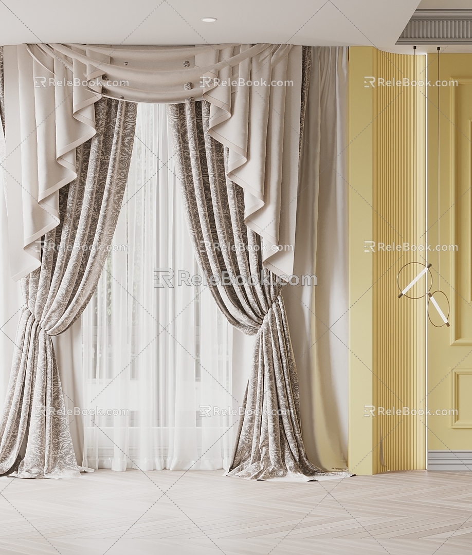 French Curtains 3d model