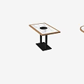 Modern Dining Tables With Round Square Tops Conical Square Bases And Center Holes