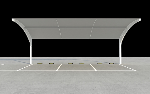 Pull film parking shed parking plastic film parking canopy parking space 3d model