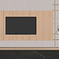 Modern TV Wall Unit with Light Wooden Panels and Minimalist Open Shelves Design