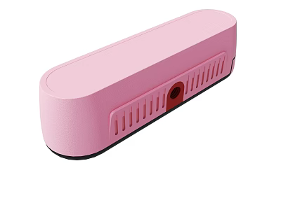 Pink Rectangular Electronic Device With Ventilation Grilles And Red Button 3d model