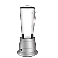 Modern Kitchen Blender Appliance With Silver Base And Yellow Liquid Inside