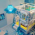 Enchanting Indoor Playground with Snow Castle Slide Starry Ceiling Decor for Kids