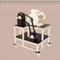 Heavy Duty Industrial Equipment with Electric Motor on Mobile Metal Stand and Components