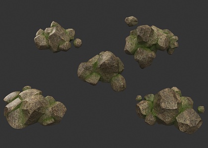 Stone pile small stone moss stone outdoor stone river small stone stream side stone pile small stone moss stone outdoor stone 3d model