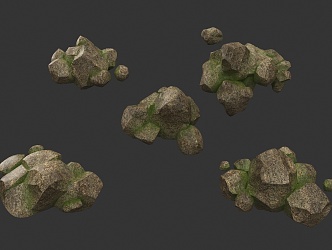 Stone pile small stone moss stone outdoor stone river small stone stream side stone pile small stone moss stone outdoor stone 3d model