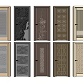 Swing Doors With Various Decorative Patterns And Glass Panel Designs 3d model