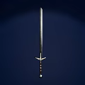 Ornate Decorative Sword With Engraved Metallic Blade And Wooden Hilt Design