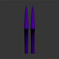 Purple Wing Shaped Decorative Component Detailed 3D Model Design with Smooth Curves and Modern Aesthetic