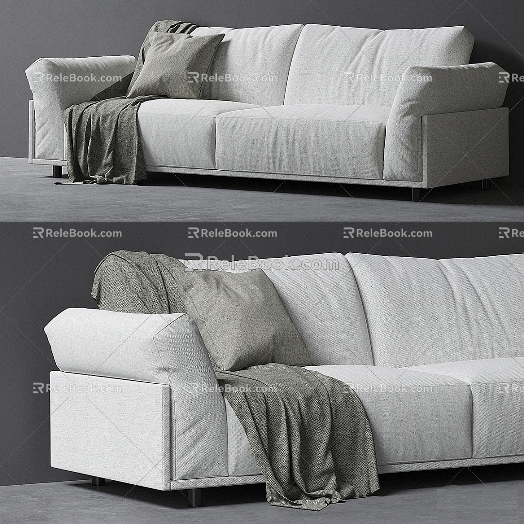 modern double sofa sofa 3d model