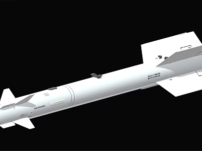 Military Guided Missile Weapon With Aerodynamic Structure And Tail Fins Design 3d model