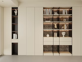 Modern Bookcase Full Wall Bookcase Open Bookcase 3d model