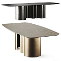 Cattelan Dining Table Metal Dining Table Marble Dining Table Strip Dining Table 3d model