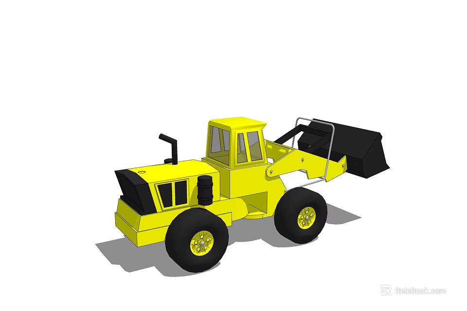 Yellow Electric Toy Loader With Front Bucket And Big Wheels For Kids 3d model 