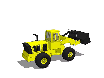 Yellow Electric Toy Loader With Front Bucket And Big Wheels For Kids 3d model