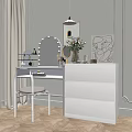 Modern Dressing Table Makeup Stool Combination 3d model