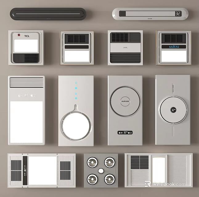 Various Modern Control Panel Designs With Digital Screens And Buttons 3d model