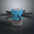 Blue Hardware Tool With Multi Black Blades And Threaded Base Structure