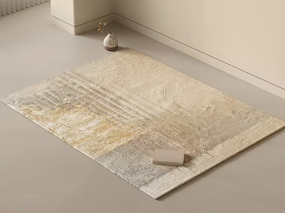 Square Carpet With Neutral Beige Gray Tones And Soft Texture For Modern Decor 3d model