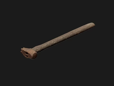 Durable Hardware Hammer With Wooden Handle And Metal Head For DIY Projects 3d model