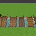 Wooden bridge trestle bridge Xiao Qiao is a wooden bridge landscape bridge arch bridge 3d model