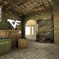 Detailed CF Game Scene With Military Style Buildings Flags And Crates