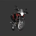 Red And Black Adventure Motorcycle With Spoked Wheels Stylish Design And Black Seat