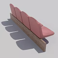Four Pink Curved Leisure Chairs with Wooden Base Modern Interior Design