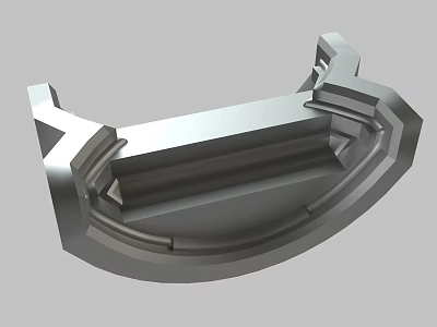 3D Model of Mechanical Part with Curved Surface and Structural Grooves 3d model