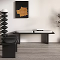 modern bench sofa stool 3d model