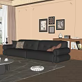 Vintage double sofa 3d model
