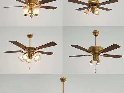 Different Styles of Ceiling Fans With Light Fixtures for Home Interior Design 3d model