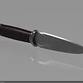 Sharp Metal Blade Weapon With Wooden Handle And Reflection On Surface 3d model