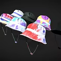 Colorful Bucket Hats With Tie Dye Striped Gradient And Solid Color Designs