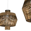 Modern Rattan Pendant Light With Open Weave Design For Living Room Interior
