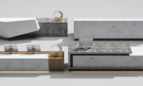 Modern Reception Desk Front Desk Combination 3d model