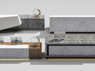 Modern Reception Desk Front Desk Combination 3d model